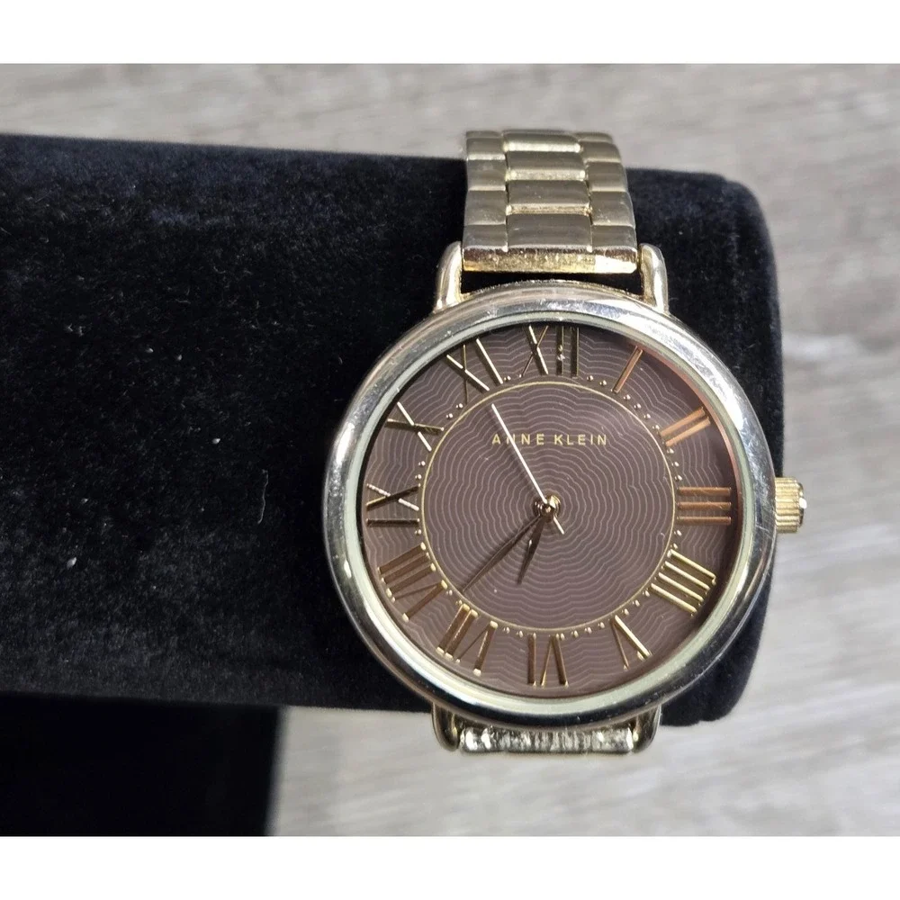 Anne Klein AK/2064 Women's Brown Dial Gold Tone Bracelet Watch Quartz